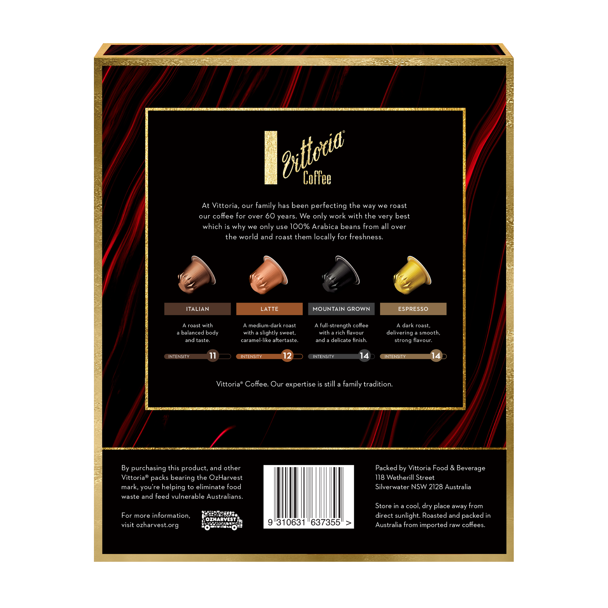 Extra Strong Nespresso Compatible Capsules 40 Pack Vittoria