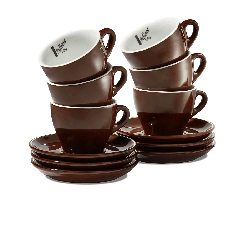 Vittoria Light brown cup and saucer set - Cappuccino