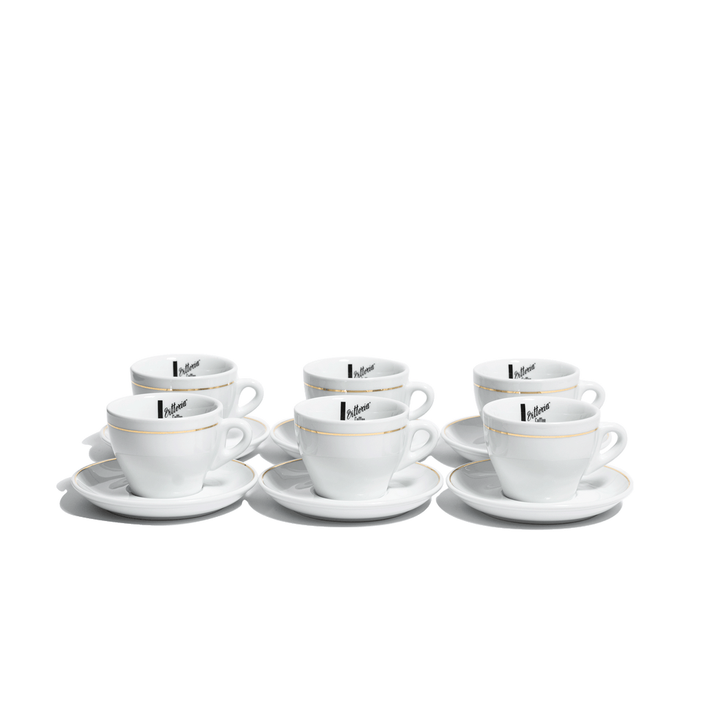 Vittoria White with gold rim cup and saucer set - Cappuccino