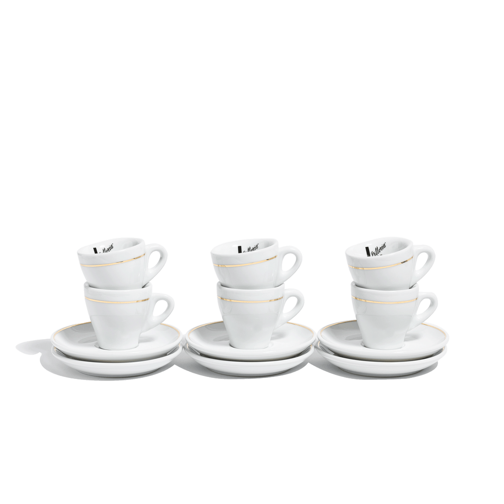 Vittoria White with gold rim cup and saucer set - Espresso