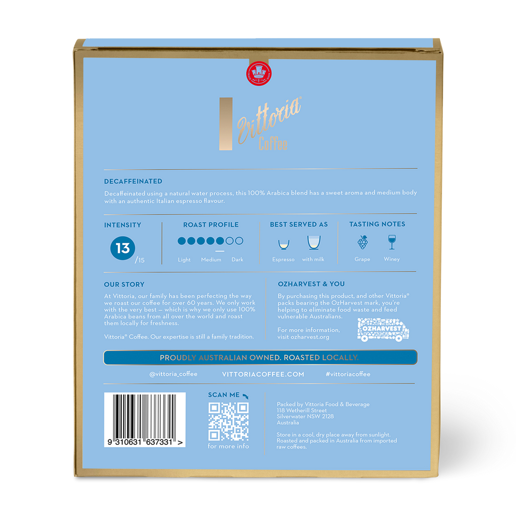 Vittoria Decaf Nespresso* Compatible Capsules