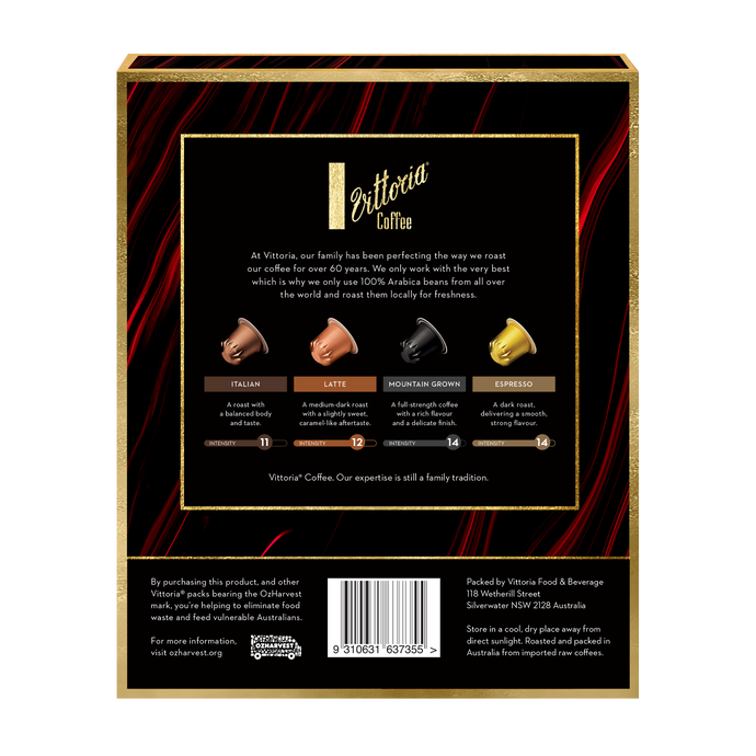 Extra Strong Nespresso* Compatible Capsules (40 Pack) Vittoria Coffee