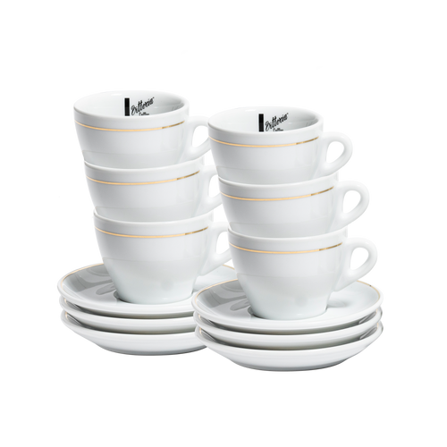 White with gold rim cup and saucer set - Cappuccino