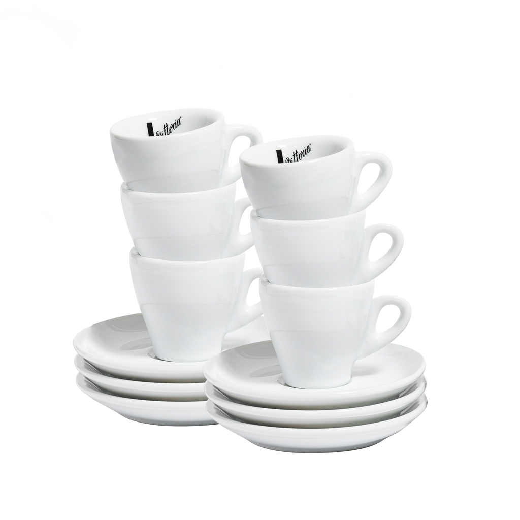 Traditional white cup and saucer set - Espresso