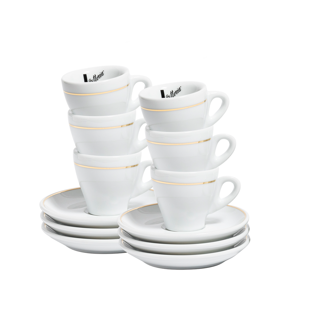 White with gold rim cup and saucer set - Espresso