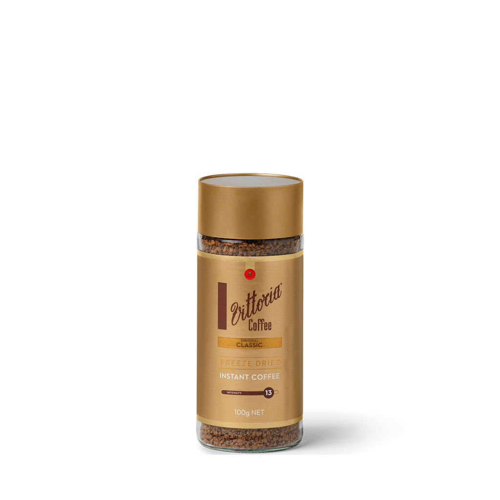 Mild instant coffee in 100g packaging, front view of Original Classic