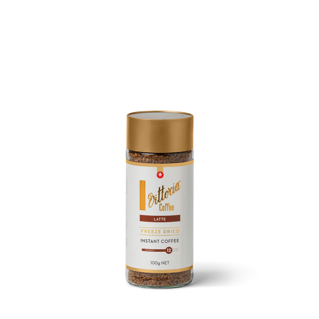 Mild instant latte in 100g packaging, front view