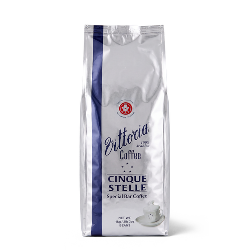 Cinque Stelle® Special Bar coffee beans in a 1 kg bag, front label visible with roast description