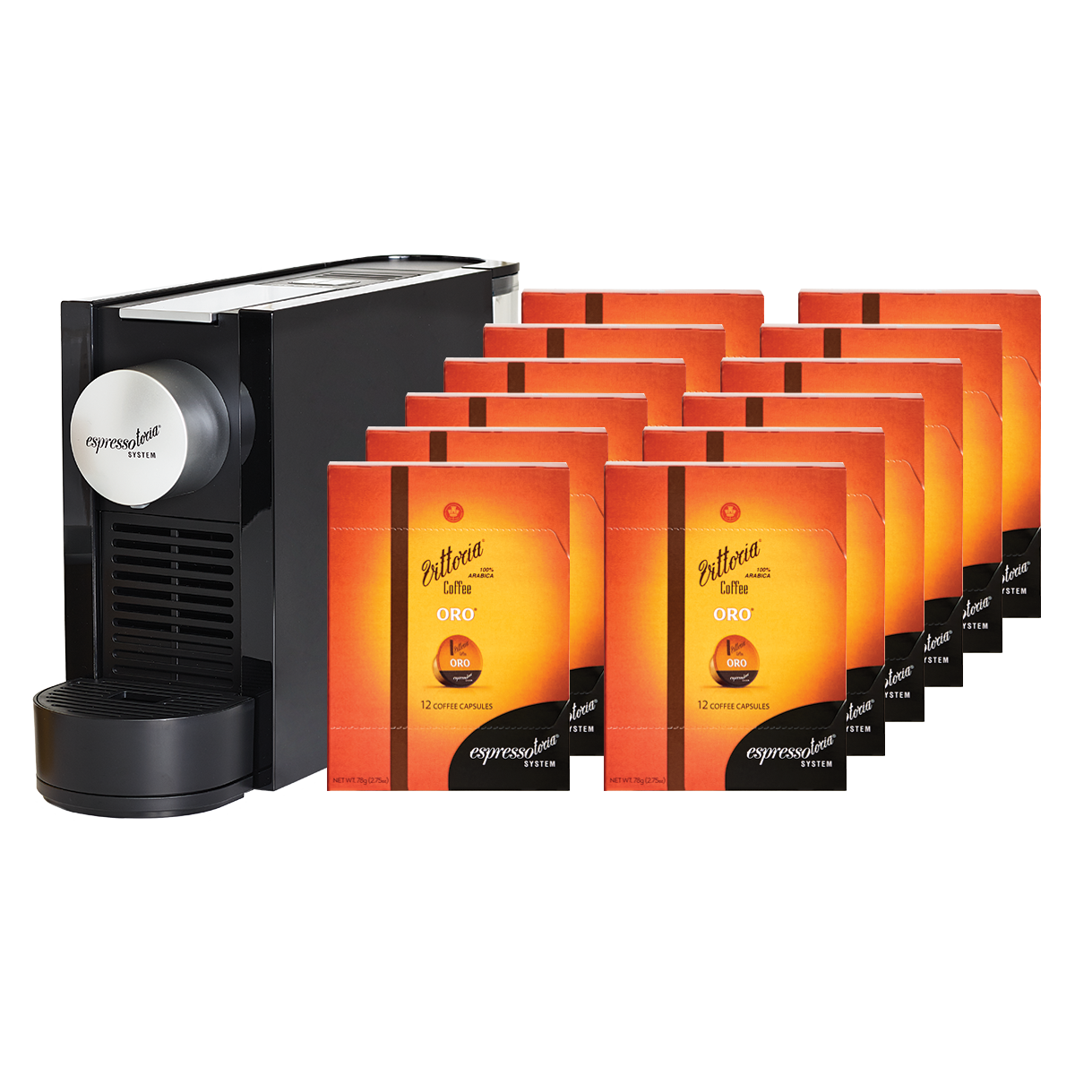 Espressotoria Coffee Machine with 12 Packs of Vittoria Oro