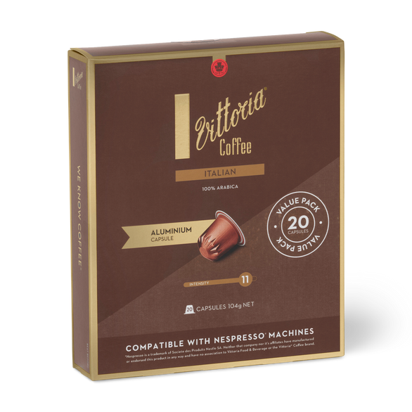 Italian Nespresso* Compatible Coffee Capsules (20 Pack)